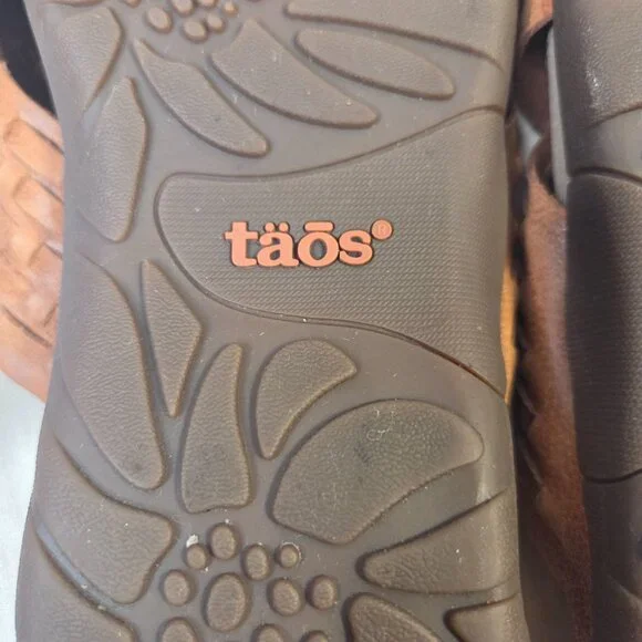 Taos Guru Cognac Leather Woven Slip On Sandals Women US 11 - Picture 13 of 14